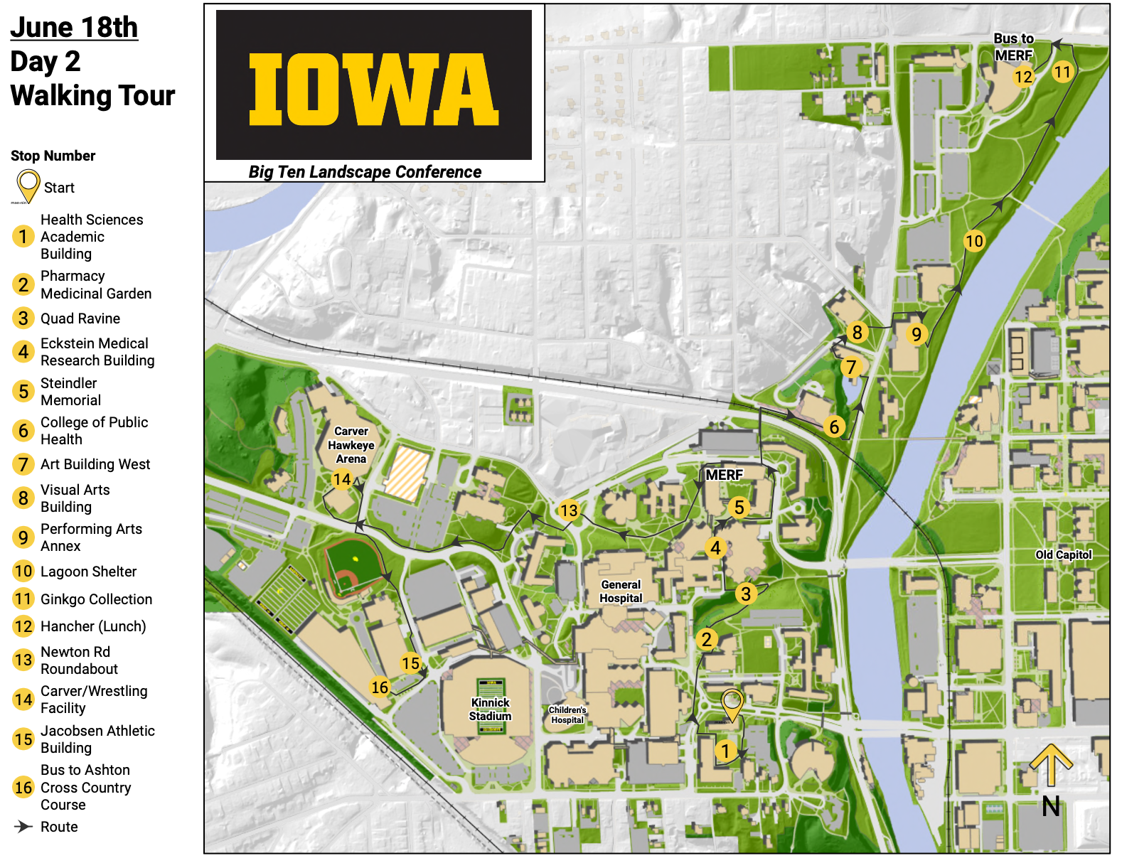 Day two Landscape Manager's Conference tour map