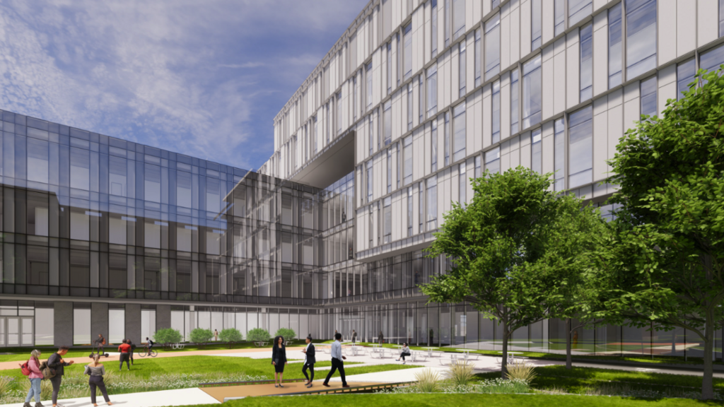 A rendering of the Health Sciences Academic Building